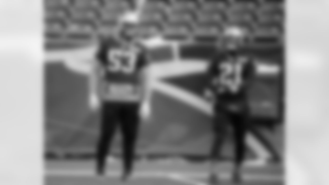 New England Patriots outside linebacker Kyle Van Noy (53) and cornerback Malcolm Butler (21) warm up during an NFL football practice, Tuesday, Jan. 9, 2018, at Gillette Stadium, in Foxborough, Mass. The Patriots are scheduled to host the Tennessee Titans in an NFL divisional football AFC playoff game, Saturday, Jan. 13, 2018, in Foxborough. (AP Photo/Steven Senne)