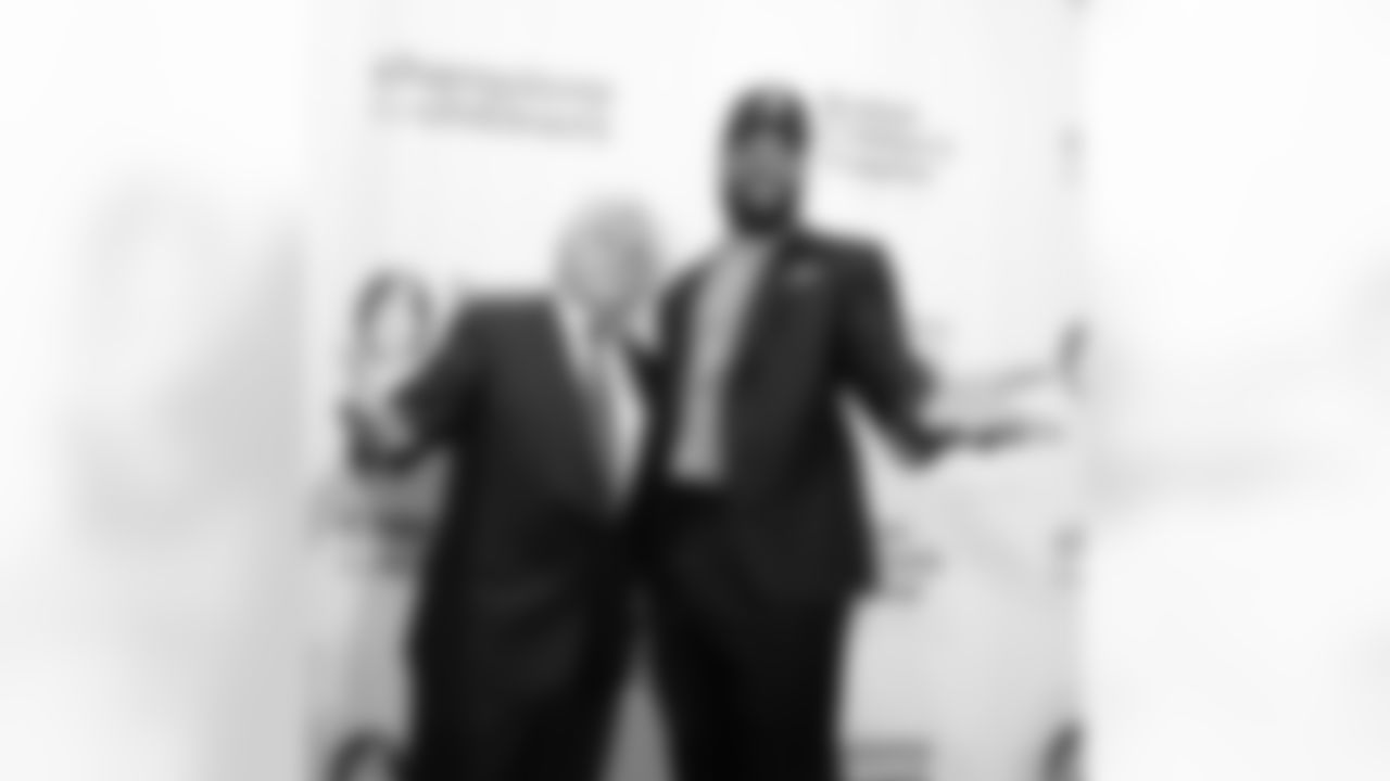 BOSTON, MA - NOVEMBER 29: New England Patriots Martellus Bennett and Jay Leno attend Champions for Children's at Seaport World Trade Center on November 29, 2016 in Boston, Massachusetts. (Photo by Darren McCollester/Getty Images for Boston's Children Hospital)