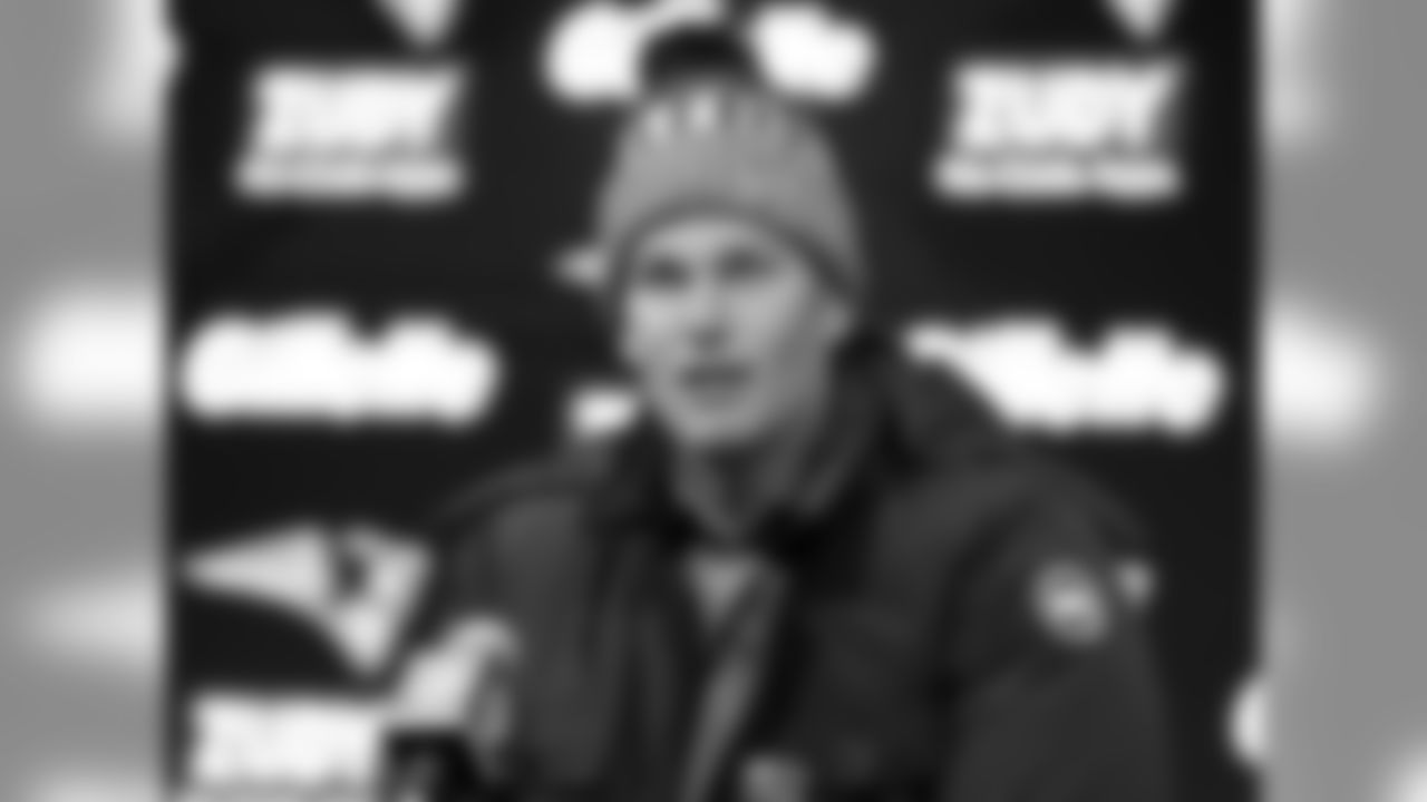 New England Patriots quarterback Tom Brady speaks to the media following an NFL football game against the Miami Dolphins, Sunday, Nov. 26, 2017, in Foxborough, Mass. (AP Photo/Michael Dwyer)