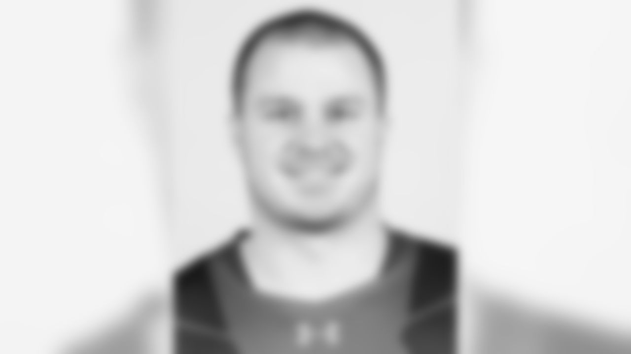 Arkansas tight end A.J. Derby poses for a headshot during the 2015 NFL Scouting Combine at Lucas Oil Stadium on Wednesday, February 18, 2015 in Indianapolis, IN. (AP Photo/Ben Liebenberg)