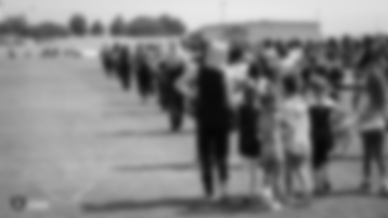 The Raiderettes, Junior Raiderettes, and parents on the second day of Junior Raiderettes practice at the Oakland Raiders Practice Facility, Sunday, August 19, 2018, in Alameda, California.