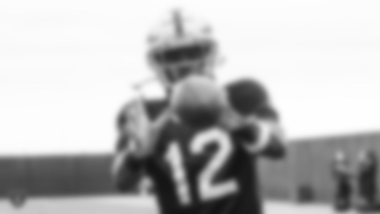 Oakland Raiders wide receiver Martavis Bryant (12) on the field for a preseason practice at the Oakland Raiders Practice Facility, Tuesday, August 21, 2018, in Alameda, California.