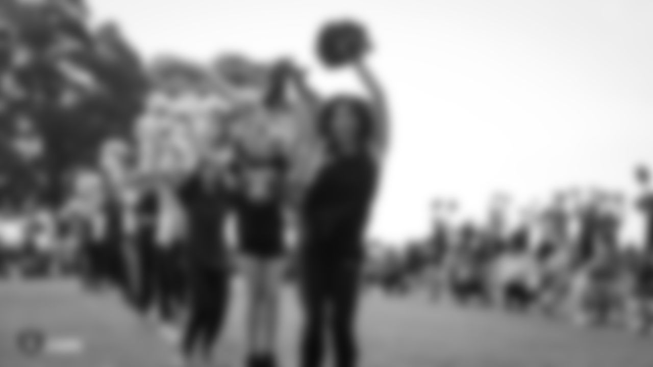 The Raiderettes, Junior Raiderettes, and parents on the second day of Junior Raiderettes practice at the Oakland Raiders Practice Facility, Sunday, August 19, 2018, in Alameda, California.