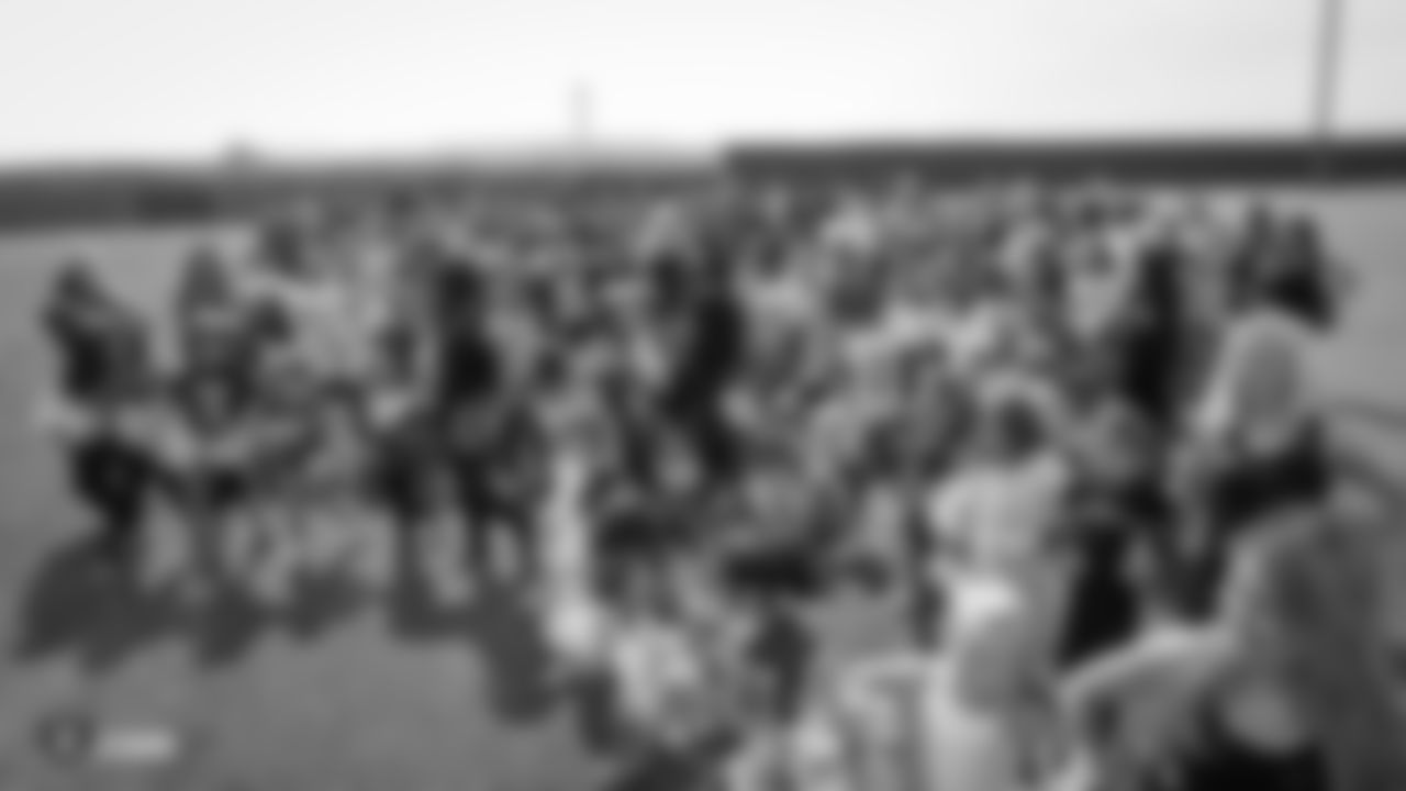 The Raiderettes, Junior Raiderettes, and parents on the second day of Junior Raiderettes practice at the Oakland Raiders Practice Facility, Sunday, August 19, 2018, in Alameda, California.