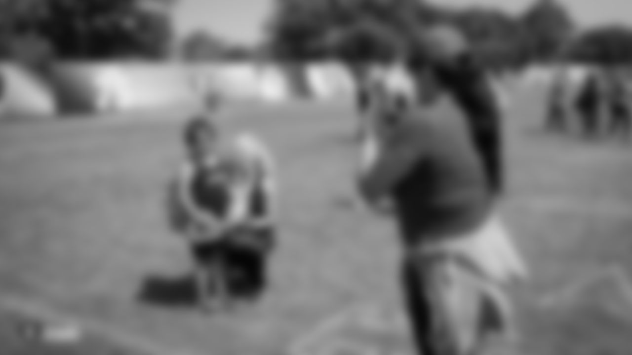 The Raiderettes, Junior Raiderettes, and parents on the second day of Junior Raiderettes practice at the Oakland Raiders Practice Facility, Sunday, August 19, 2018, in Alameda, California.