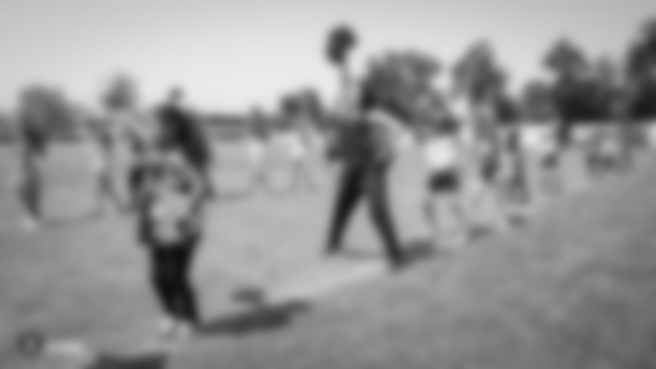 The Raiderettes, Junior Raiderettes, and parents on the second day of Junior Raiderettes practice at the Oakland Raiders Practice Facility, Sunday, August 19, 2018, in Alameda, California.