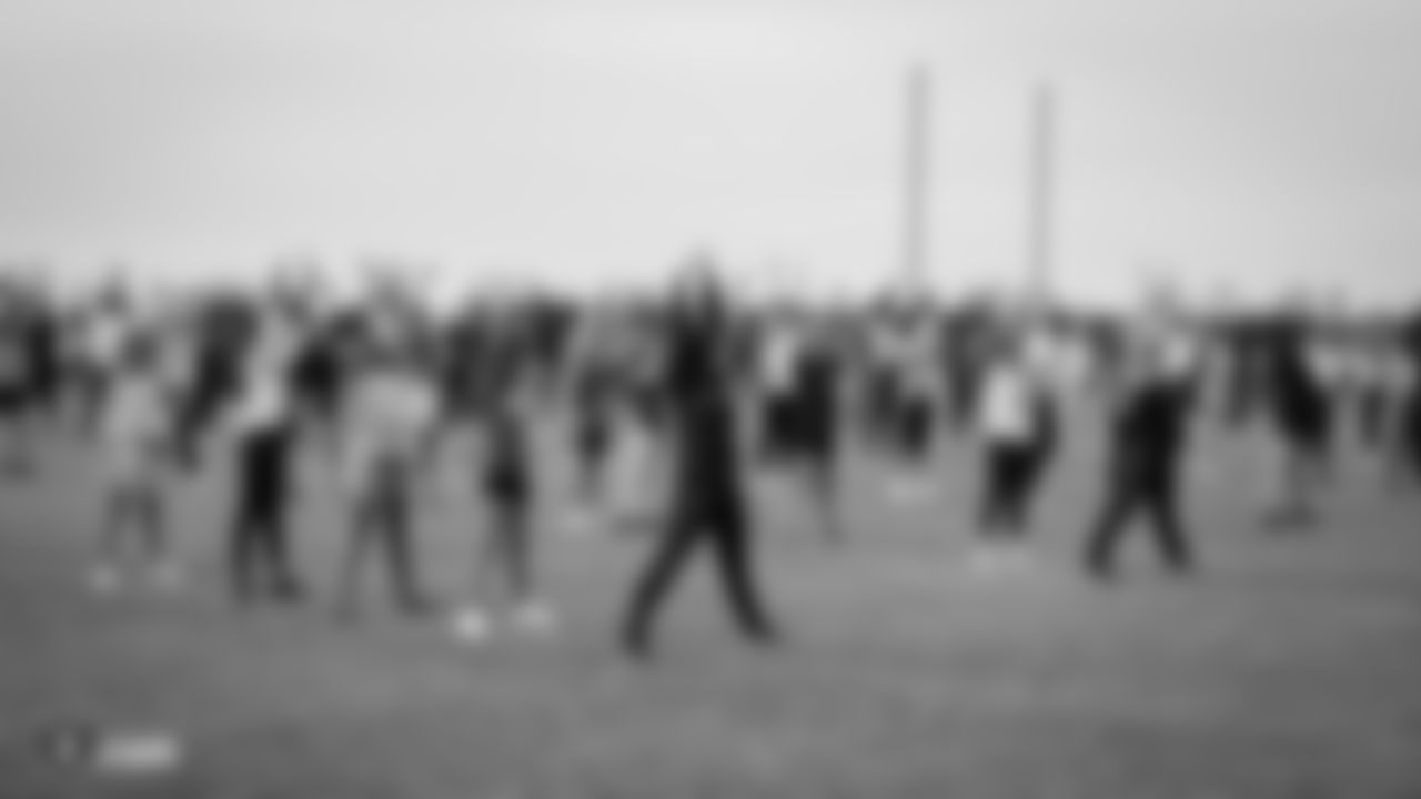 The Raiderettes, Junior Raiderettes, and parents on the second day of Junior Raiderettes practice at the Oakland Raiders Practice Facility, Sunday, August 19, 2018, in Alameda, California.