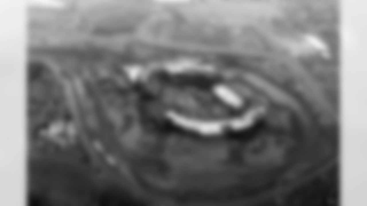 General overall aerial view of L.A. Stadium and Entertainment District at Hollywood Park under construction with the Forum in the background on Sunday, March 11, 2018 in Inglewood, Calif. The venue, privately financed by Los Angeles Rams owner Stan Kroenke, is scheduled to open in 2020. It will be the home to the Rams and the Los Angeles Chargers and will play host to Super Bowl LVI in 2022. The facility will also play host to the opening and closing ceremonies for the Los Angeles 2028 Olympics. (Kirby Lee via AP)