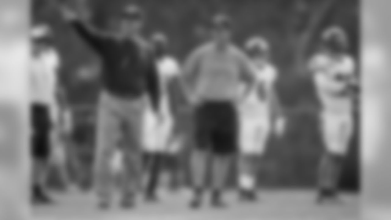 Jim and John Harbaugh during the 2014 Summer Training Camp.