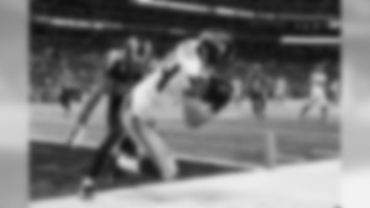 Tight end Cooper Helfet made his start at tight end a memorable one, catching this pass in the corner of the end zone and somehow keeping his toes inbounds.