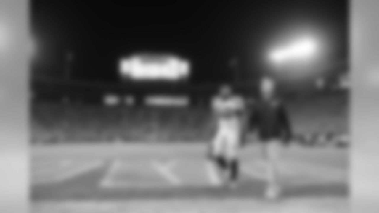 Seahawks linebacker K.J. Wright heads for the locker room near the end of the game.