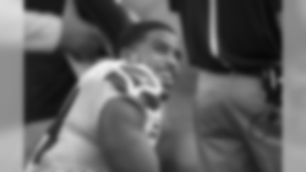 Linebacker Bobby Wagner is all smiles on the sidelines late in the 35-6 victory over the Ravens and once again the defense did not allow a touchdown.