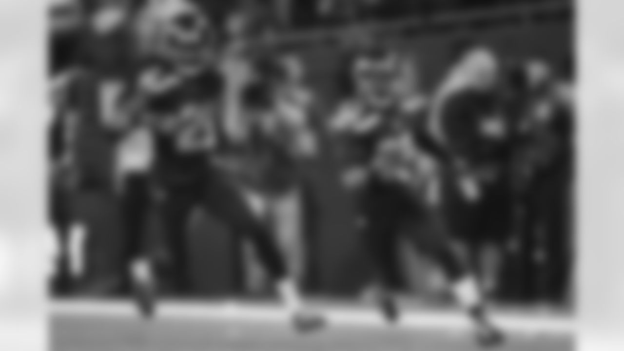 Seattle's Earl Thomas, accompanied by teammate Richard Sherman, returns what he and the Seahawks defense thought was a fumble but upon replay was reversed to an incomplete pass.