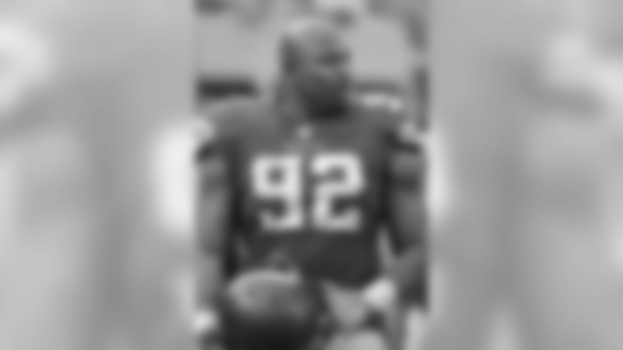 Minnesota Vikings defensive tackle Tom Johnson looks on from the sidelines in action against the New Orleans Saints during an NFL football game on Monday, Sept. 11, 2017 in Minneapolis. The Vikings defeated the Saints 29-19. (G. Newman Lowrance via AP)
