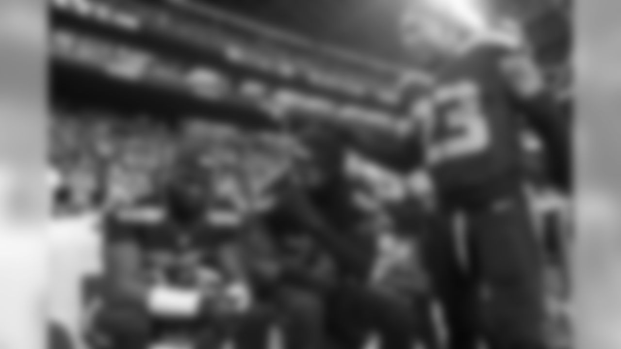 Legion of Boom members Jeremy Lane, Richard Sherman and Jeron Johnson share a moment on the bench during the two-minute warning in the fourth quarter.