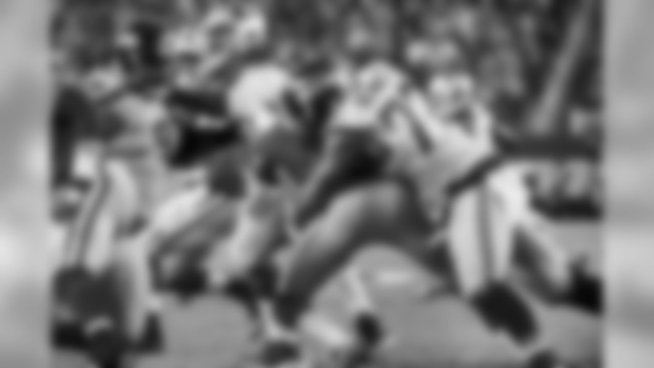 Michael Bennett tallies one on his 3.5 sacks of San Francisco quarterback Colin Kaepernick on the night.