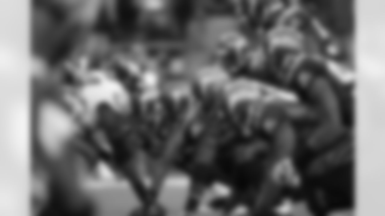 The line of scrimmage during Sunday's game