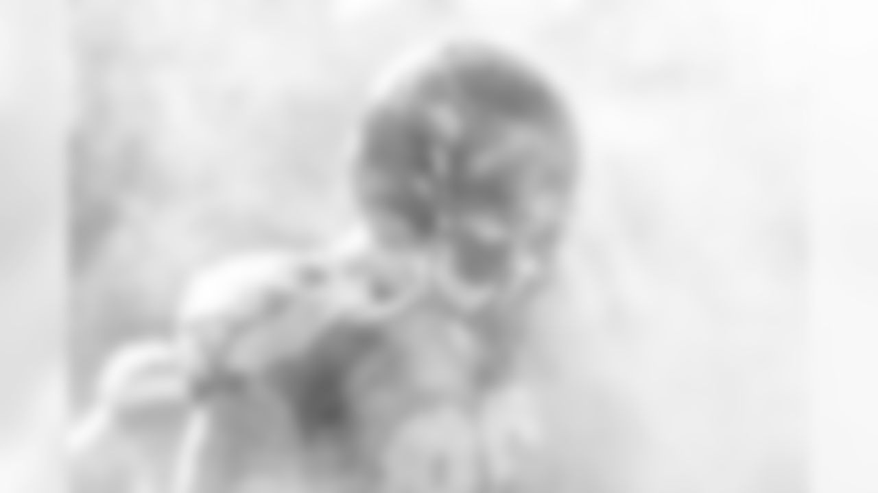 Tight end Jimmy Graham collects his thoughts as smoke and fog swirl around him before he is introduced during the starting lineups.