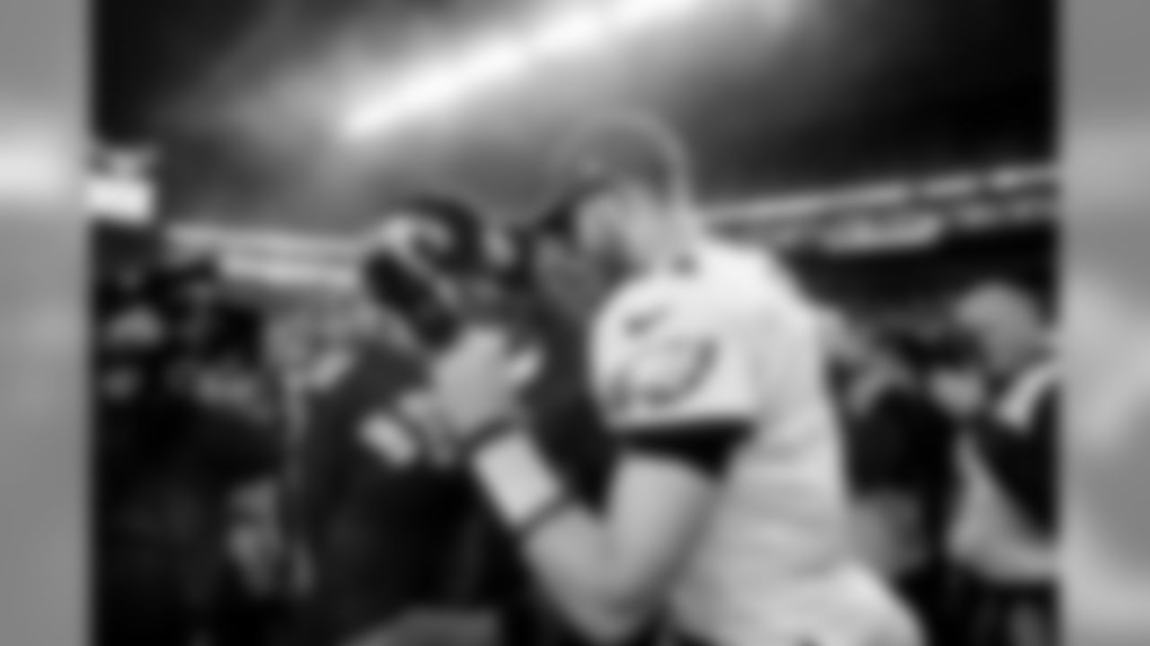 After the game, quarterbacks Russell Wilson and Carson Went greeted each other at midfield.