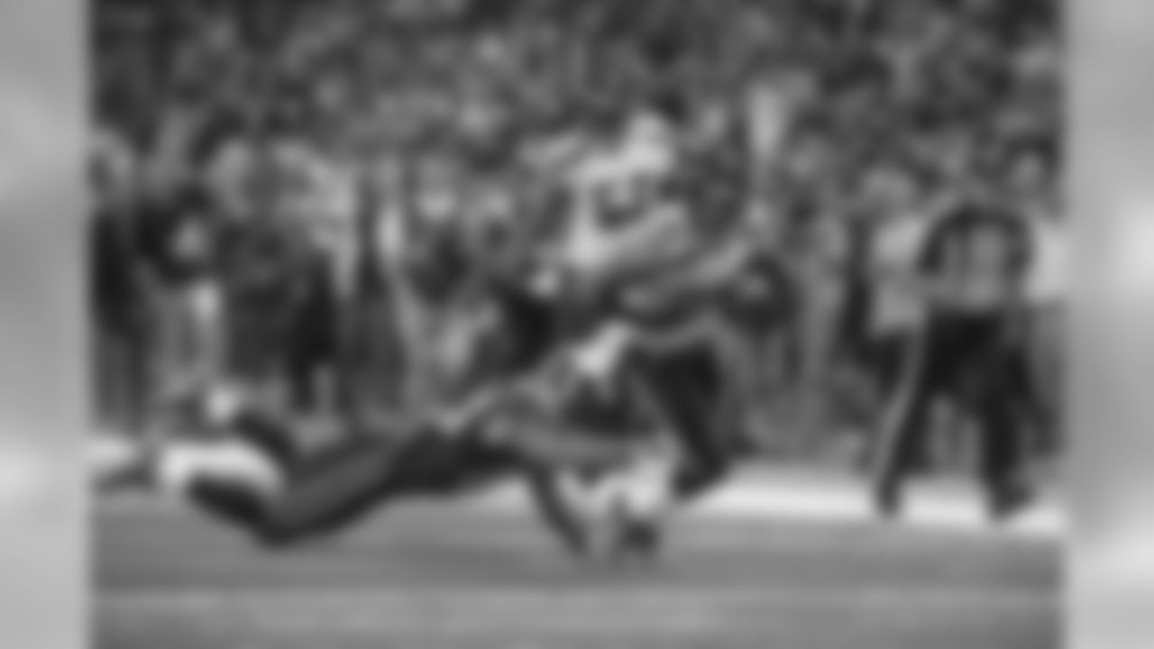 Cornerback Cary Williams chased down the fumble he caused by Nick Foles and recovers it and heads for the end zone.