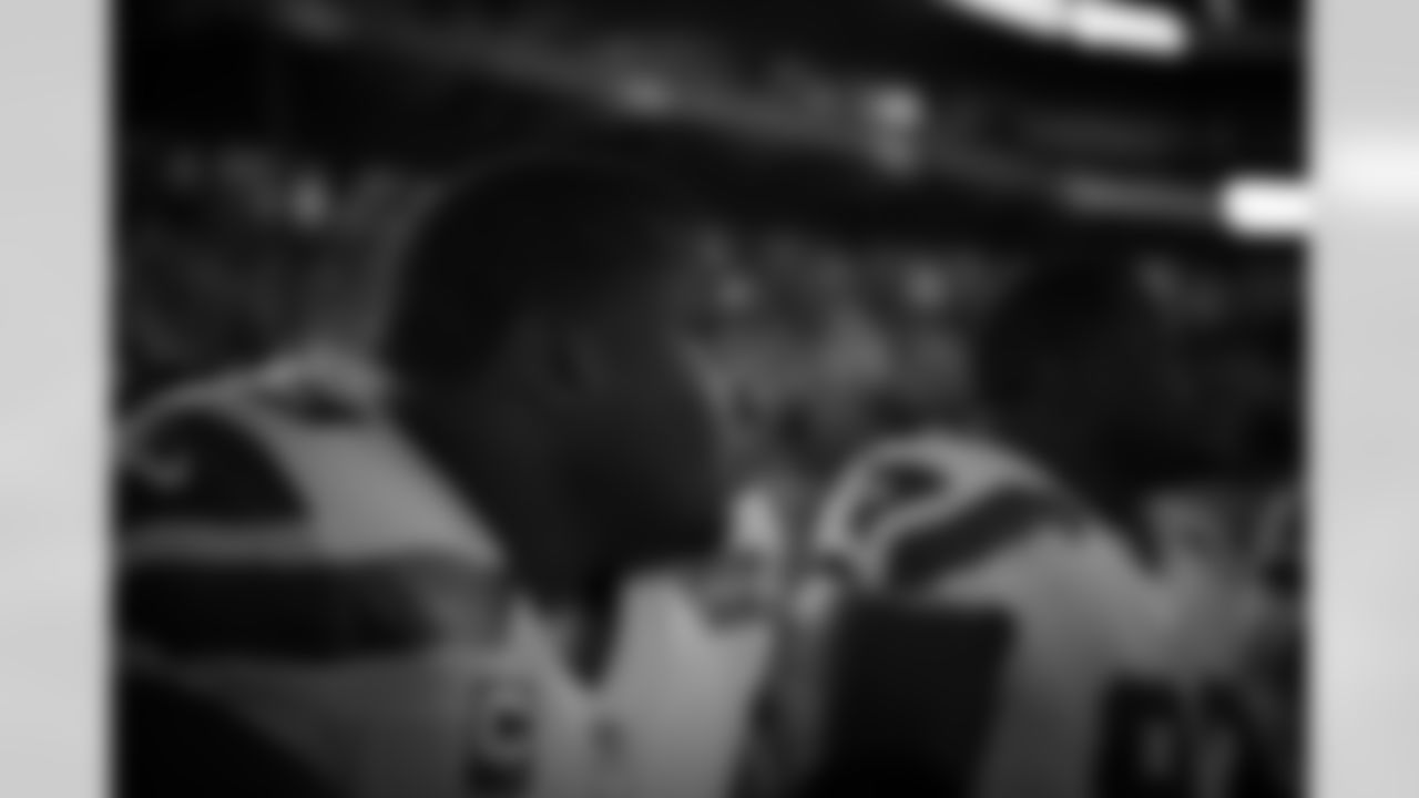 Red Bryant collects his thoughts as he waits for the Rams players to be introduced during pregame.