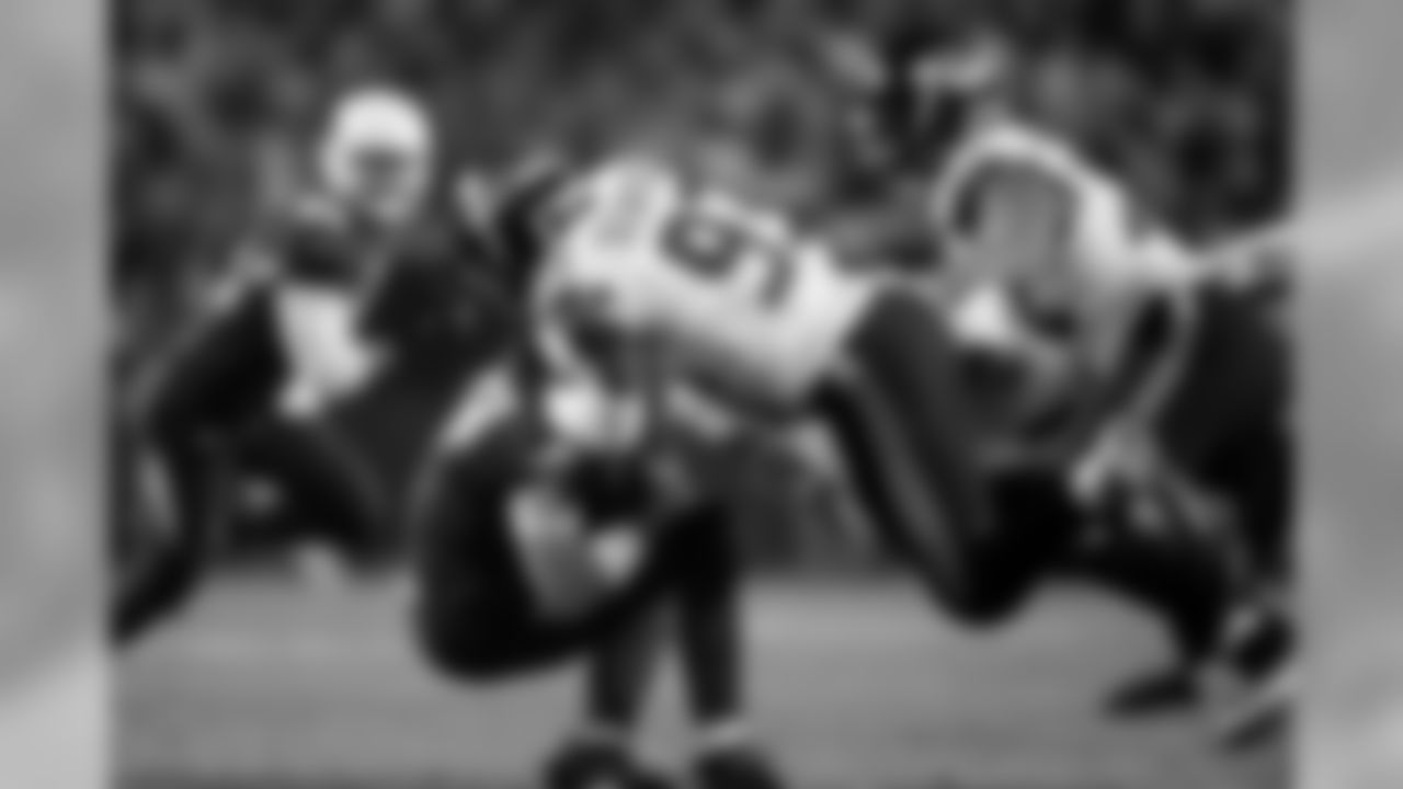 Defensive end O'Brien Schofield came through untouched to sack Arizona's Ryan Lindley for a loss. The Seahawks recorded four sacks on the day.