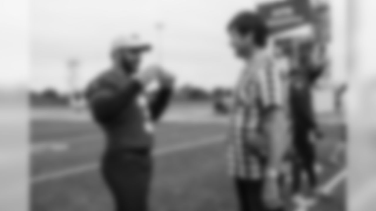 Two-time Masters champion Bubba Watson was a visitor to practice on Monday, and he and quarterback Russell Wilson chatted after the workout. Watson was in town to play in the Waste Management Phoenix Open golf tournament. Watson finished tied for second in the tournament, which concluded on Super Bowl Sunday.