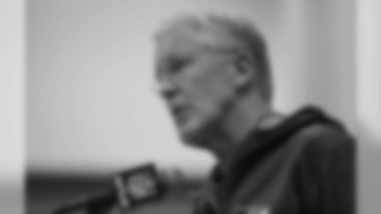 Seattle Seahawks head coach Pete Carroll speaks during a press conference at the NFL Combine in Indianapolis, Thursday, March 2, 2017. (AP Photo/Michael Conroy)