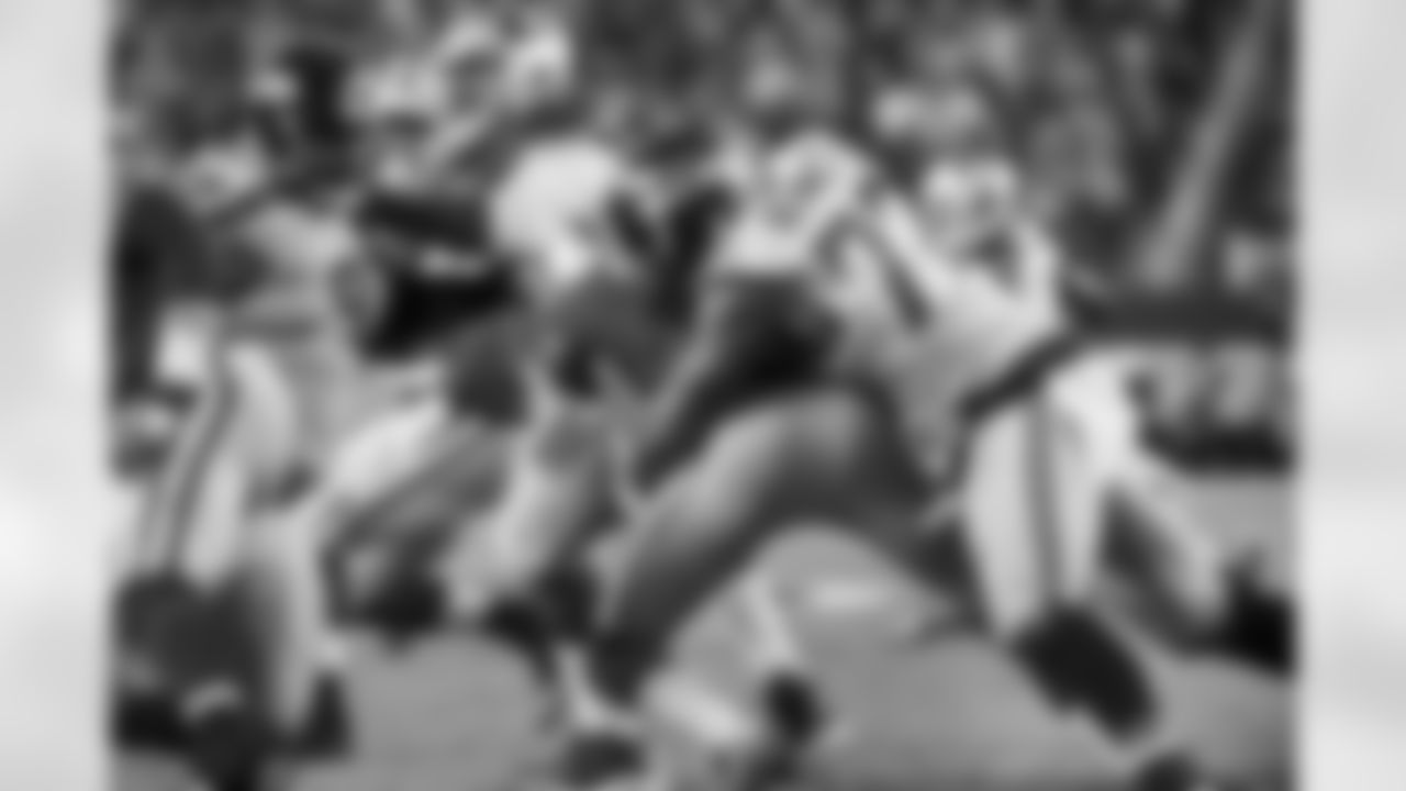 Michael Bennett tallies one on his 3.5 sacks of San Francisco quarterback Colin Kaepernick on the night.