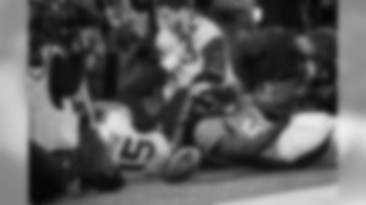 At the end of the play, Jermaine Kearse fell into the crowd of photographers on the end line, and inadvertently kicked Seahawks digital media staffer Brian Pan in the face. Pan escaped serious injury and remained in the game.
