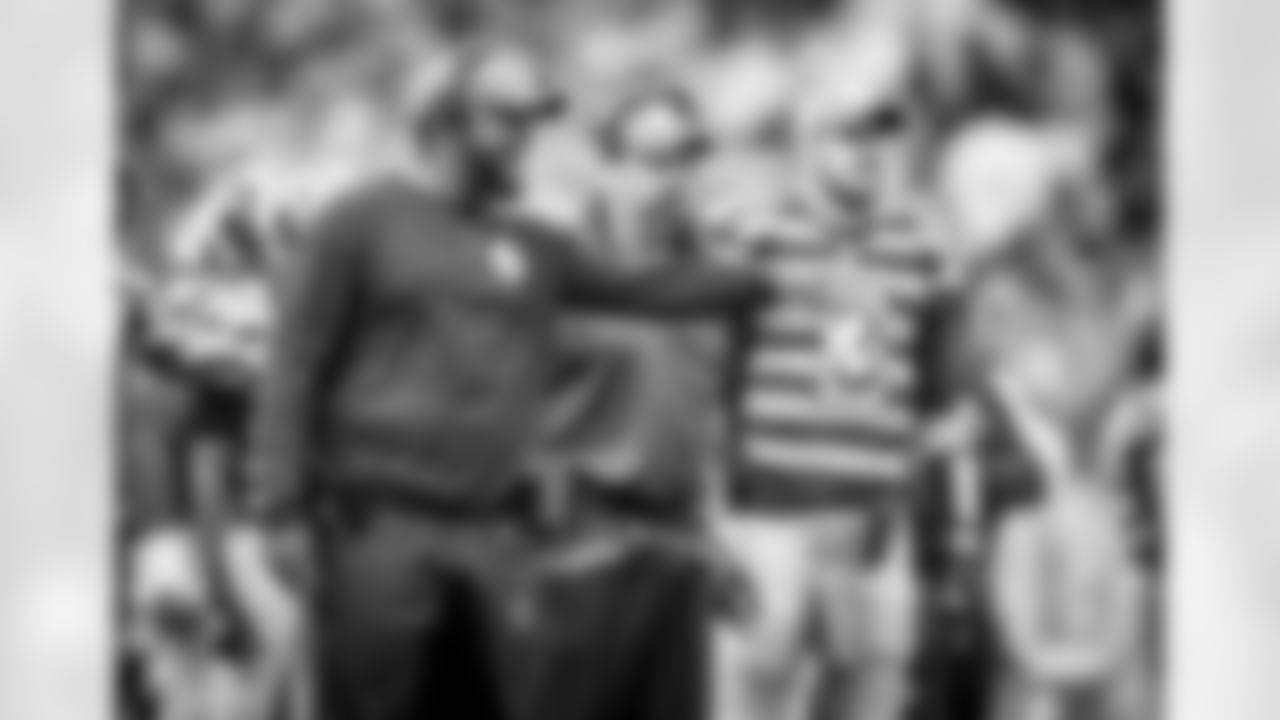 Head Coach Mike Tomlin, Coach Todd Haley and Landry Jones