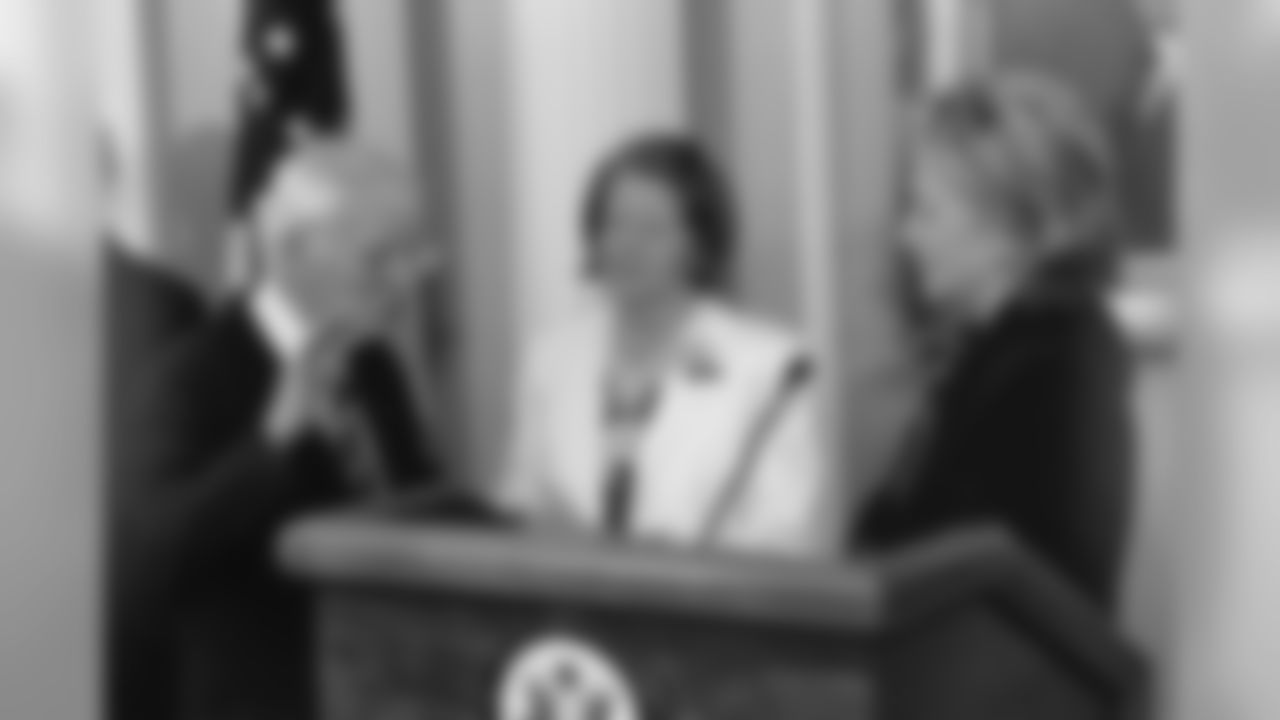 Dan Rooney is sworn into office as Ambassador to Ireland by Hillary Clinton.