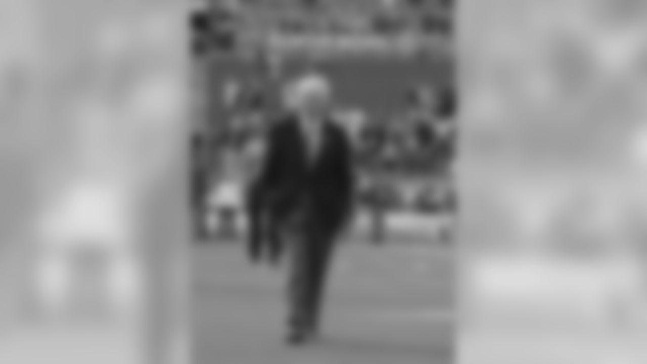 A portrait of Dan Rooney on the field prior to Super Bowl XLIII at Raymond James Stadium on February 1st, 2009.