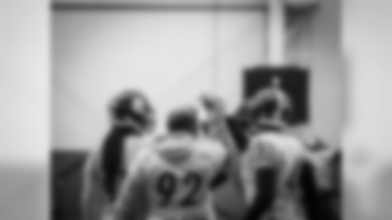 Jarvis Jones, James Harrison and Travis Feeney