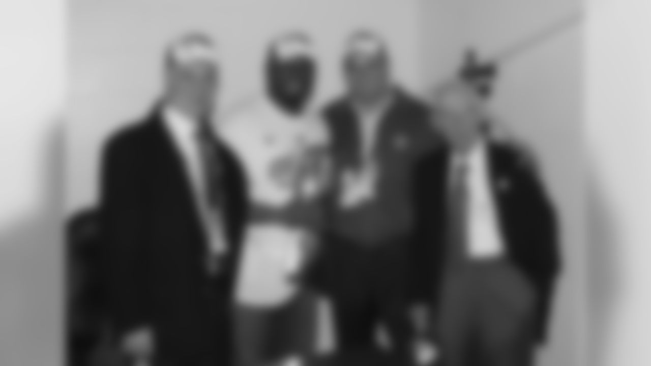 Dan Rooney poses for a photo with Art Rooney II, Head Coach Mike Tomlin and General Manager Kevin Colbert after winning Super Bowl XLIII.