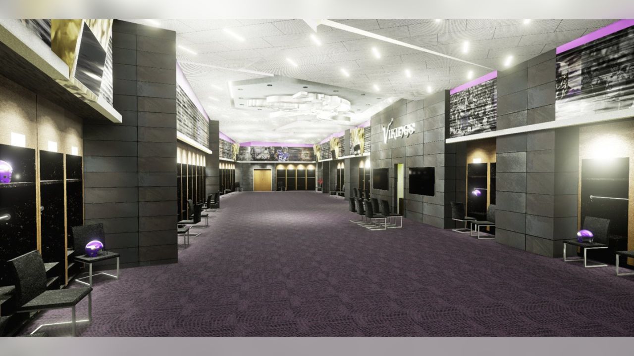 Large Vikings Locker Room Space At U S Bank Stadium Taking