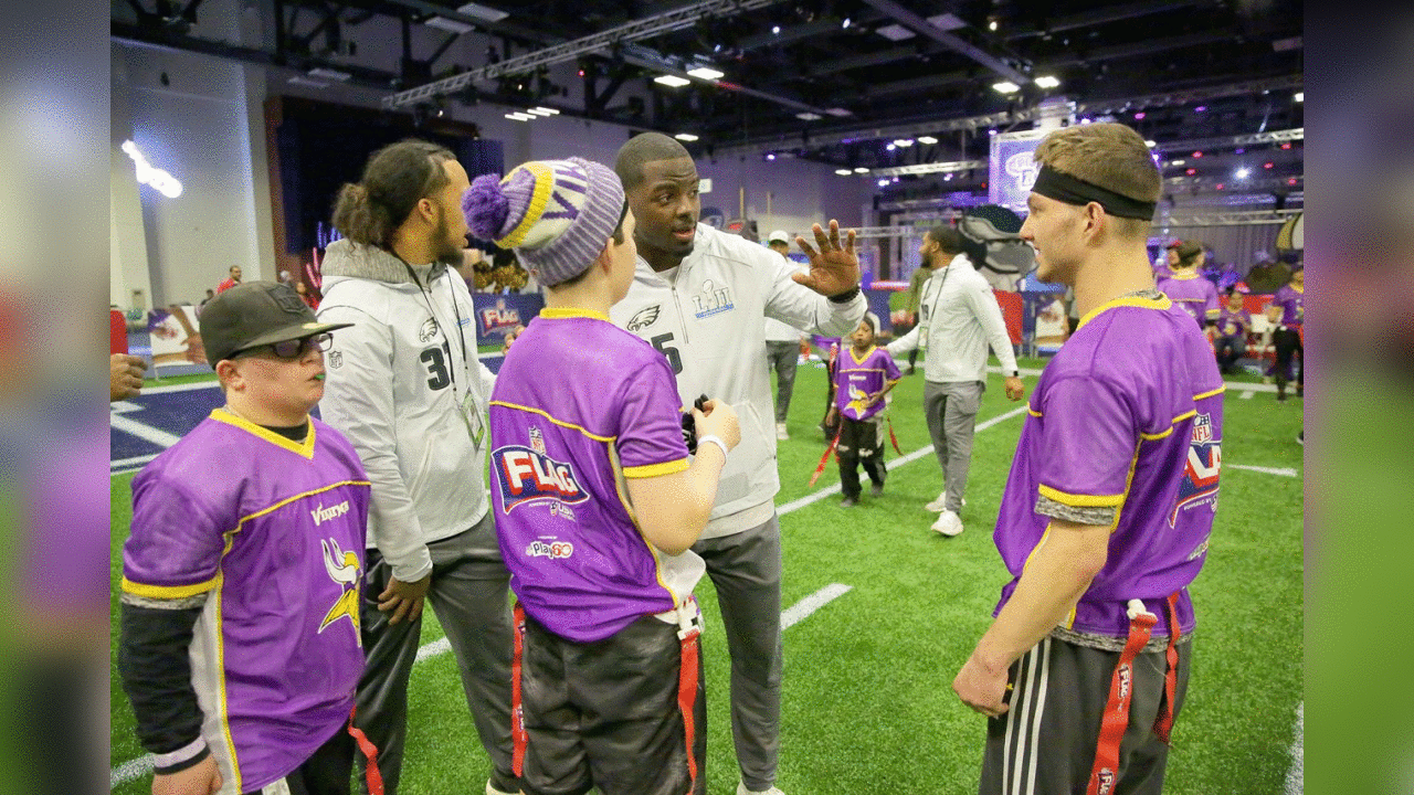 On Tuesday, Eagles players joined Unified Sports for a game of flag football at the NFL Experience