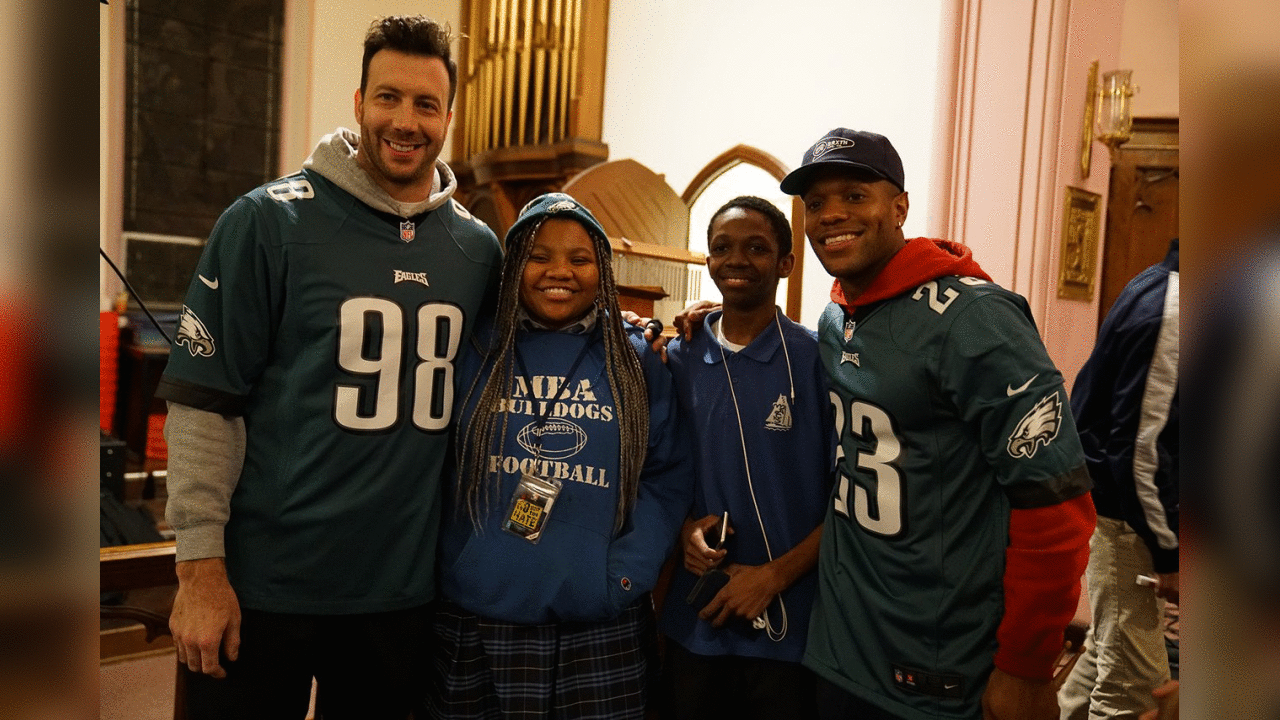 On December 5, Connor Barwin and Rodney McLeod joined students at Rock to the Future for an evening of musical education.