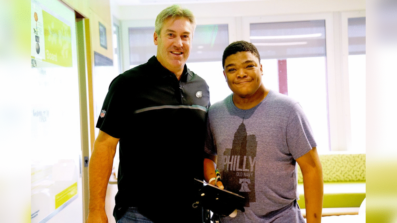 On Friday, May 5, Head Coach Doug Pederson stopped by Children's Hospital of Philadelphia to say hello to some young fans.