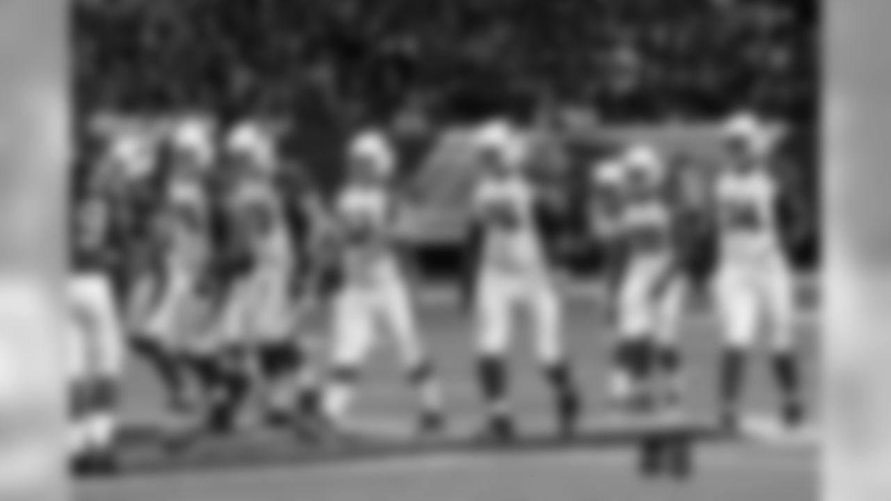 The Cardinals offensive line prior to the snap