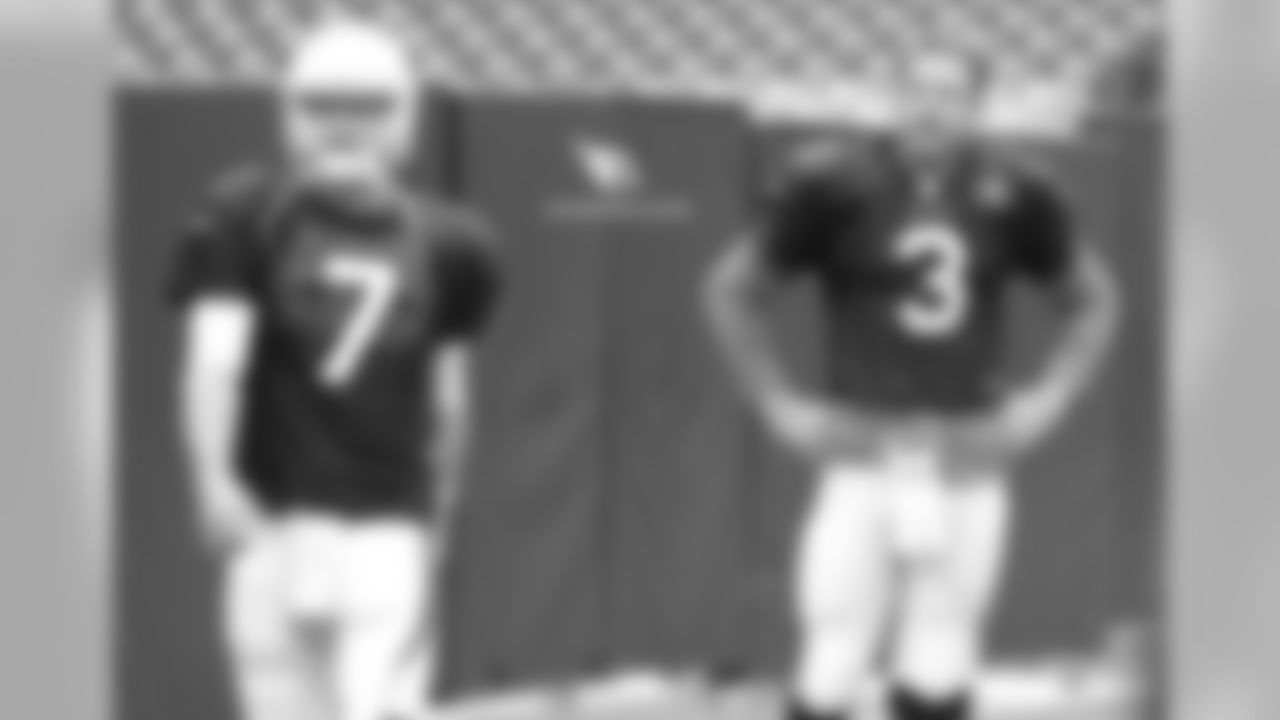Day 17: Quarterbacks Blaine Gabbert (right) and Carson Palmer (right)