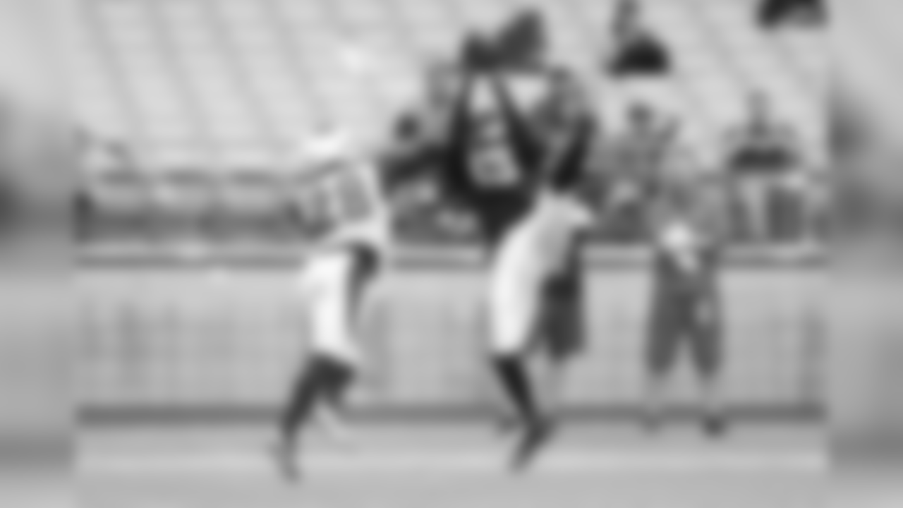 WR Jaron Brown comes down with a touchdown reception