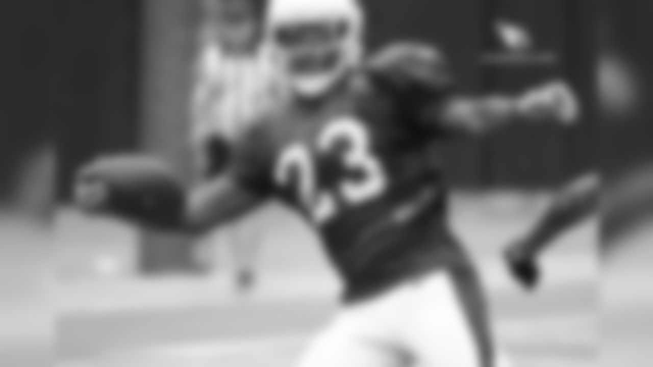RB Chris Johnson stretches for the goal-line