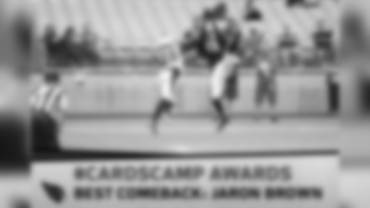 WR Jaron Brown tore his ACL last season, an injury that can linger for several months after a player returns to action. He showed no ill effects in camp and actually improved his standing. Brown is currently the team's No. 2 receiver with John Brown's health in flux.