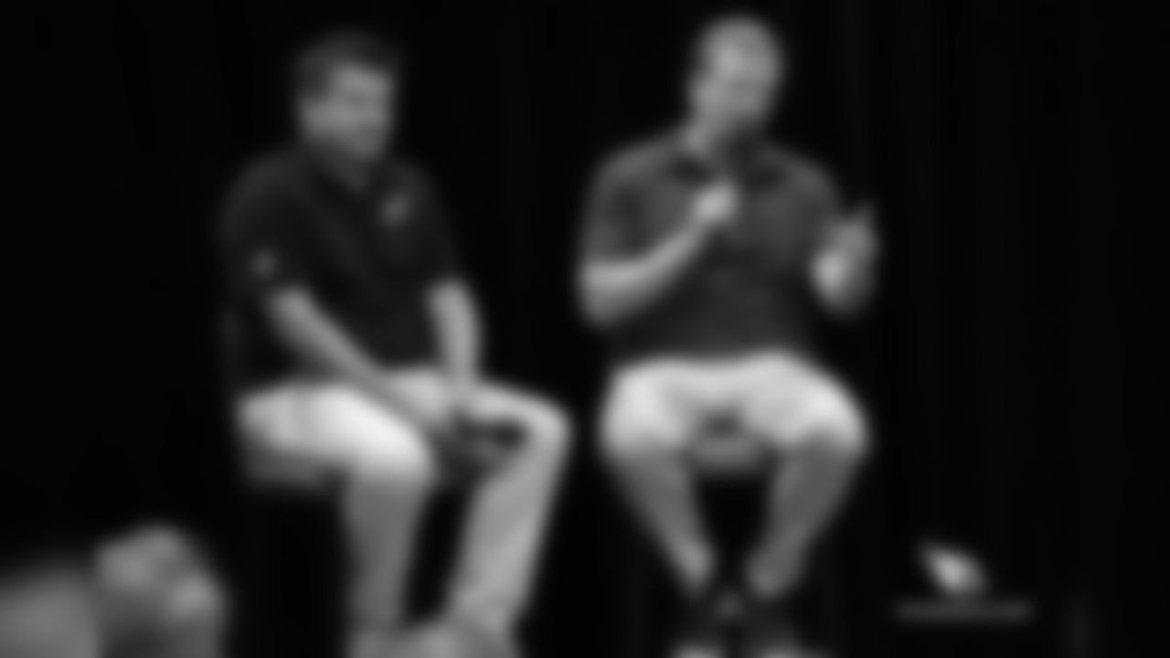 Cardinals president Michael Bidwill and NFL Commissioner Roger Goodell speak to Cardinals fans on Monday