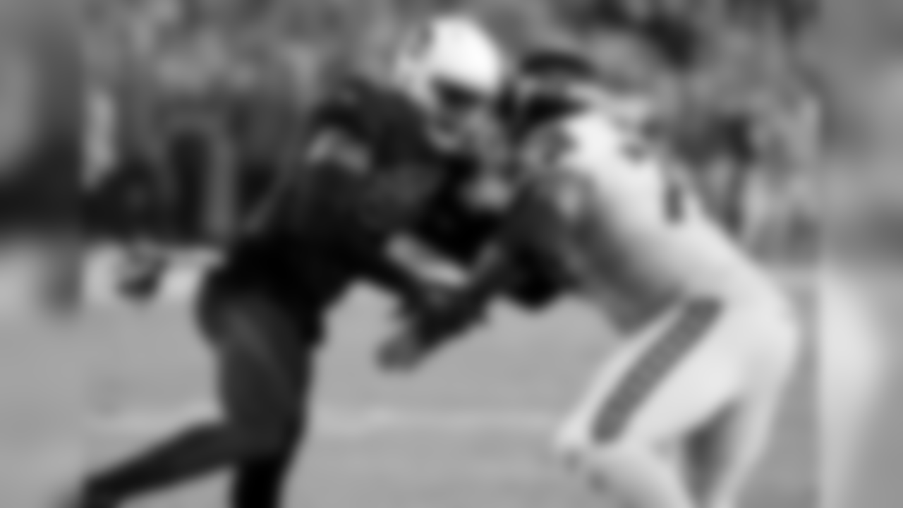 LB Chandler Jones works to get some pressure