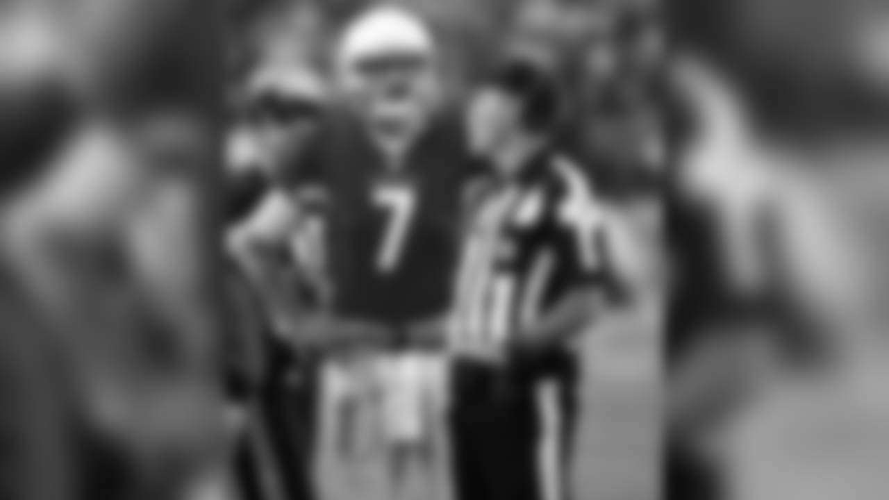 Blaine Gabbert speaks with the official