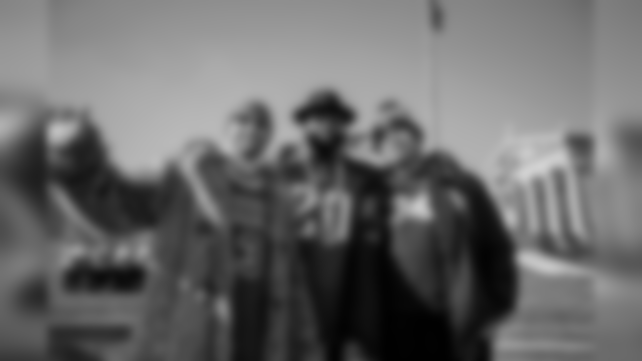 DE Chris Long, T Jason Peters, and G Brandon Brooks