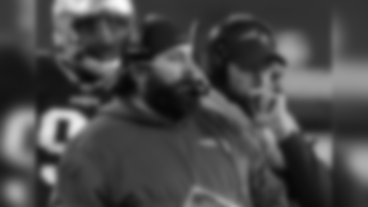 New England Patriots defensive coordinator Matt Patricia watches from the sideline during the second half of the AFC championship NFL football game against the Jacksonville Jaguars, Sunday, Jan. 21, 2018, in Foxborough, Mass. (AP Photo/Charles Krupa)