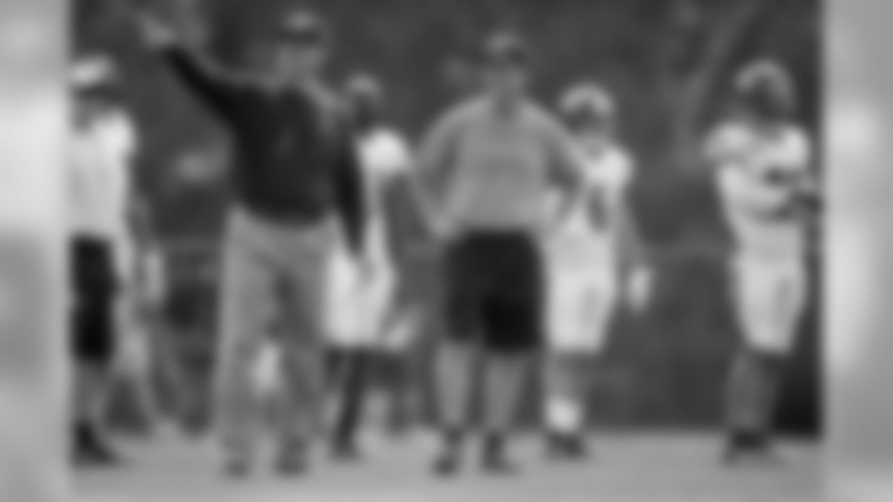 Jim and John Harbaugh during the 2014 Summer Training Camp.